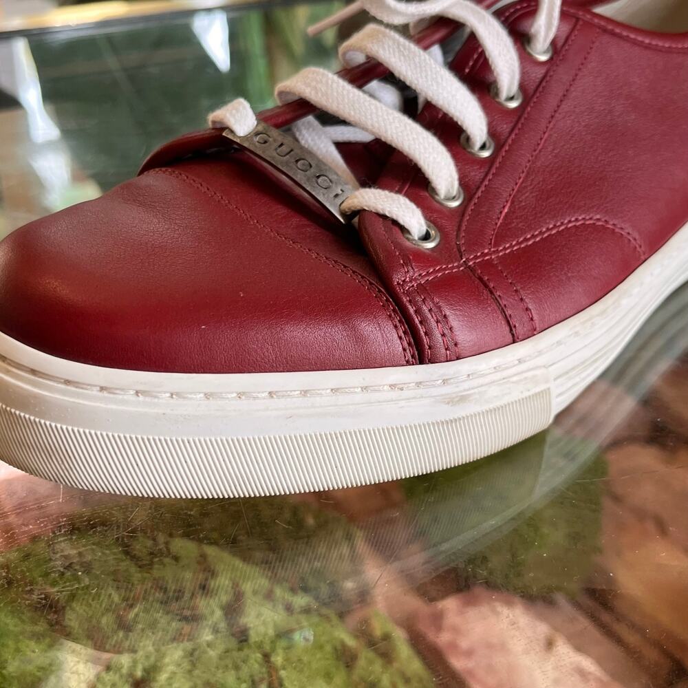 GUCCI Red Leather Mens Sneakers 10(10.5US) - Picture 10 of 10